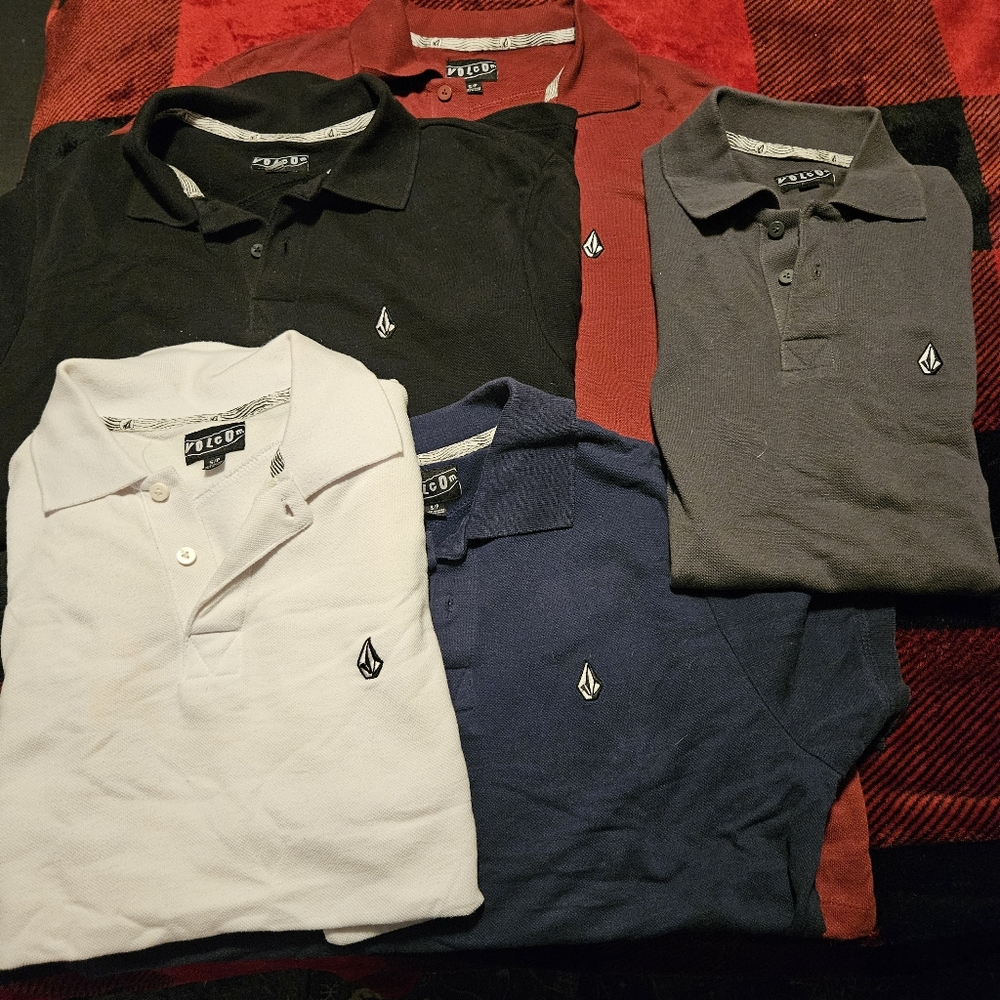 Volcom Men's Polo Shirt Collection - Black, Gray, White, Red, Blue